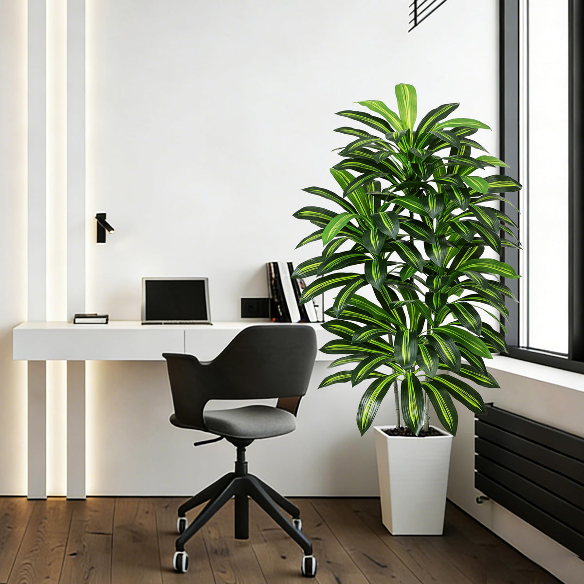 FSOHOI low maintenance artificial dracaena tree stays vibrant