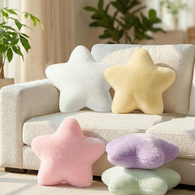 FSRONGXI star pillow yellow fabric texture close-up adds plush comfort