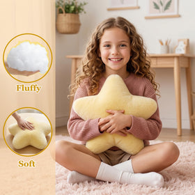 FSRONGXI star pillow yellow floor cushion for play and relaxation