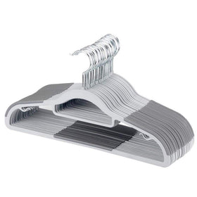 FSUTEG coat hangers 50-pack in grey provide a strong, non-slip grip for organized wardrobes.