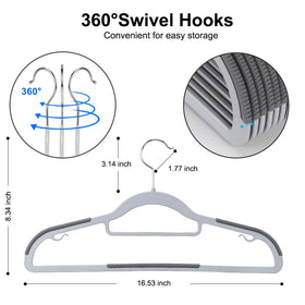 FSUTEG hangers feature non-slip shoulders to keep delicate fabrics in place.