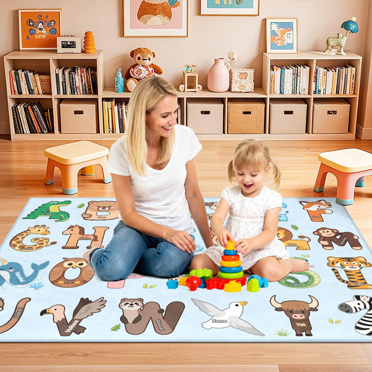 FTBNIQWRHN toddler learning area rug supports letter recognition and focus.