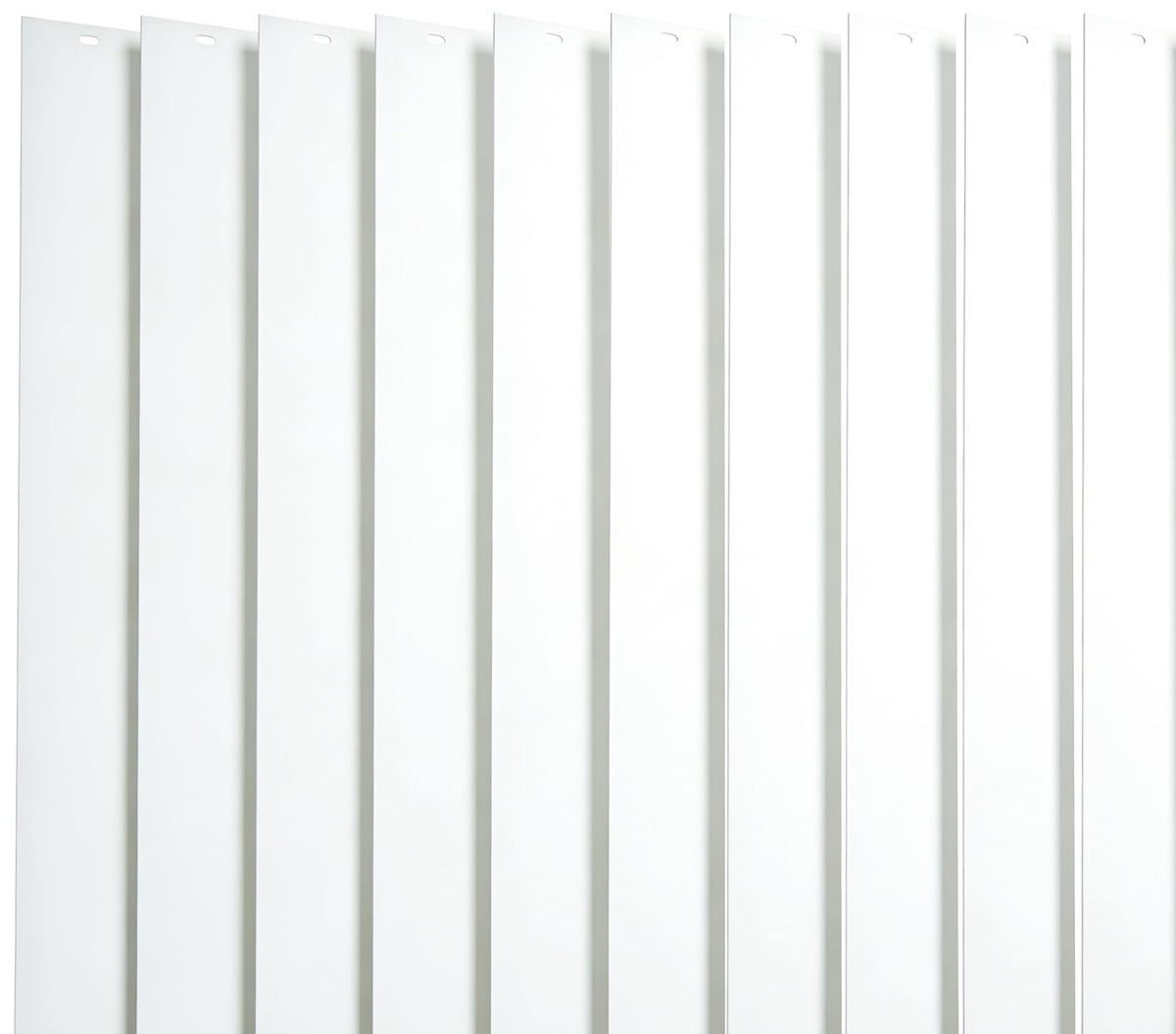 FTTIKI white vertical blind slats rolled for shipping, ready to straighten and install.