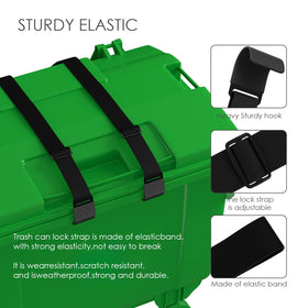 Robust metal claws provide strong grip on heavy bin lids.