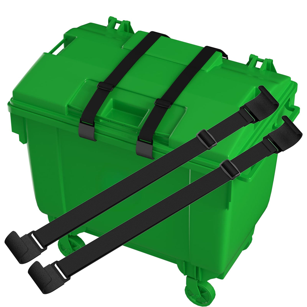 Durable latch system offers secure lid protection in outdoor areas.