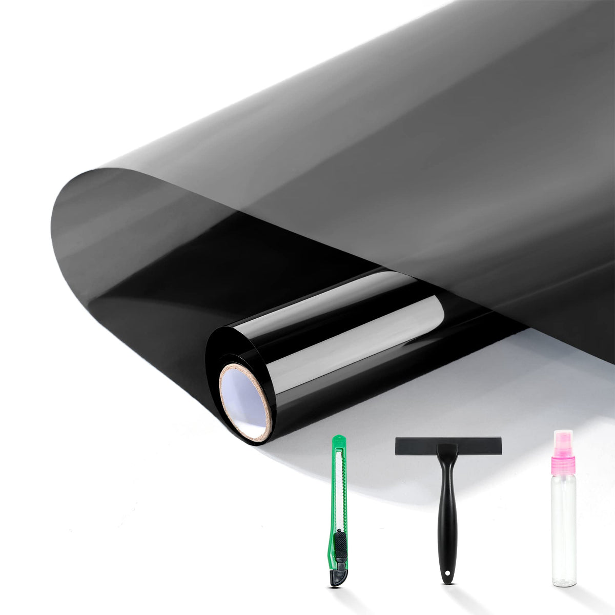 FuFin One-Way Window Film kit contents for easy installation.