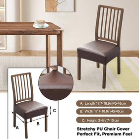fuangui pu-leather stretch chair cover offers a snug fit and quick room refresh.