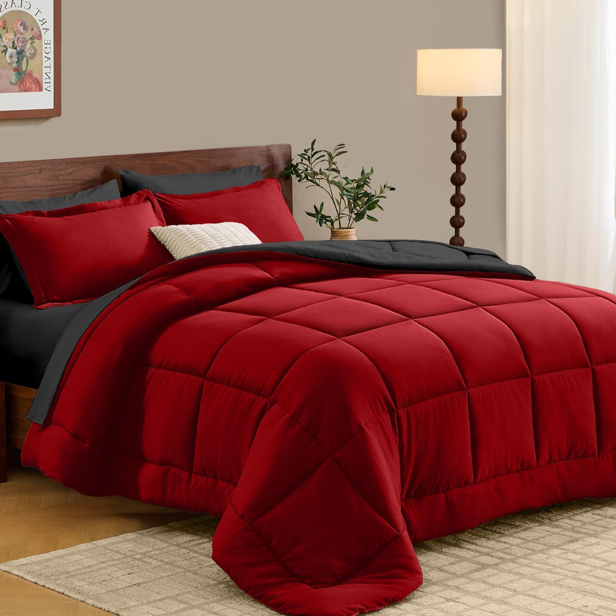 FUANNA king-size comforter close-up showing plush texture and warmth