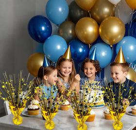 FUBININA black-gold foil pentagram centerpiece adds chic focal point to celebrations