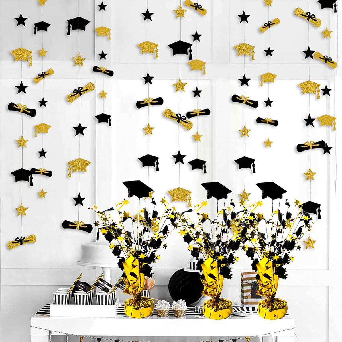 FUBININA die-cut foil cap and star design for graduations.