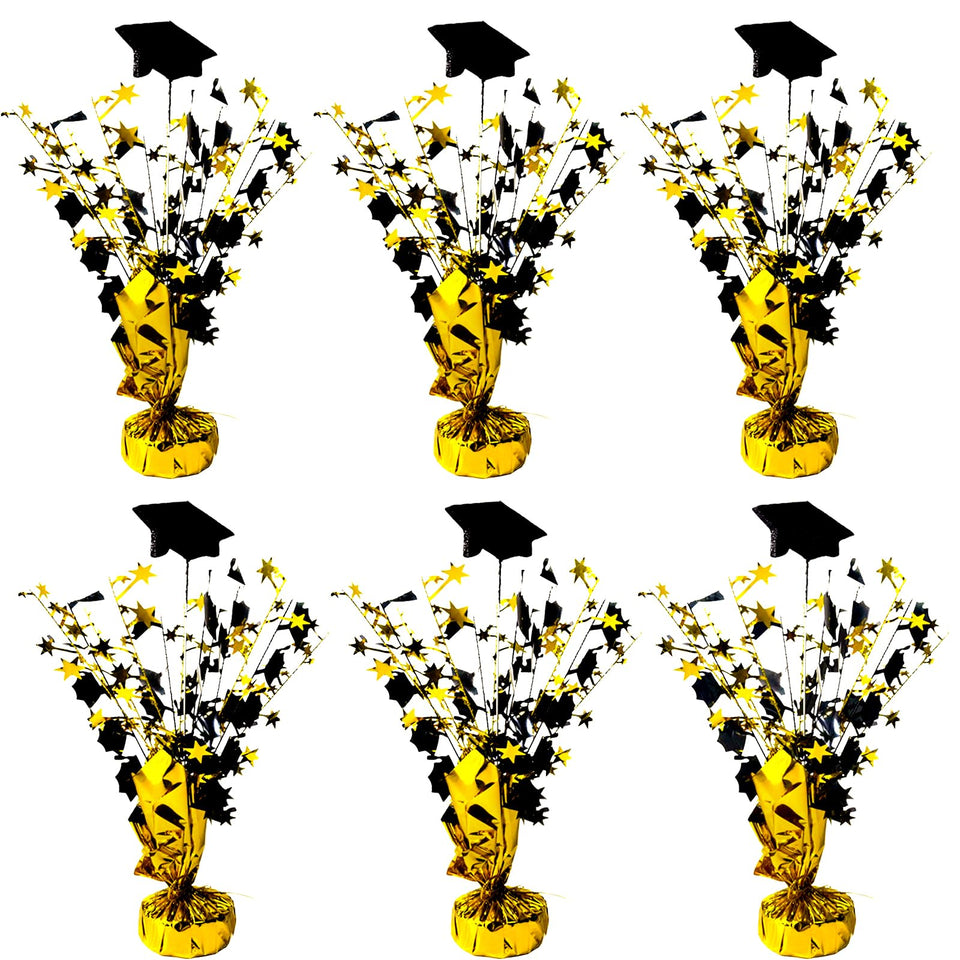 FUBININA graduation centerpiece with cap and stars for festive table decor.