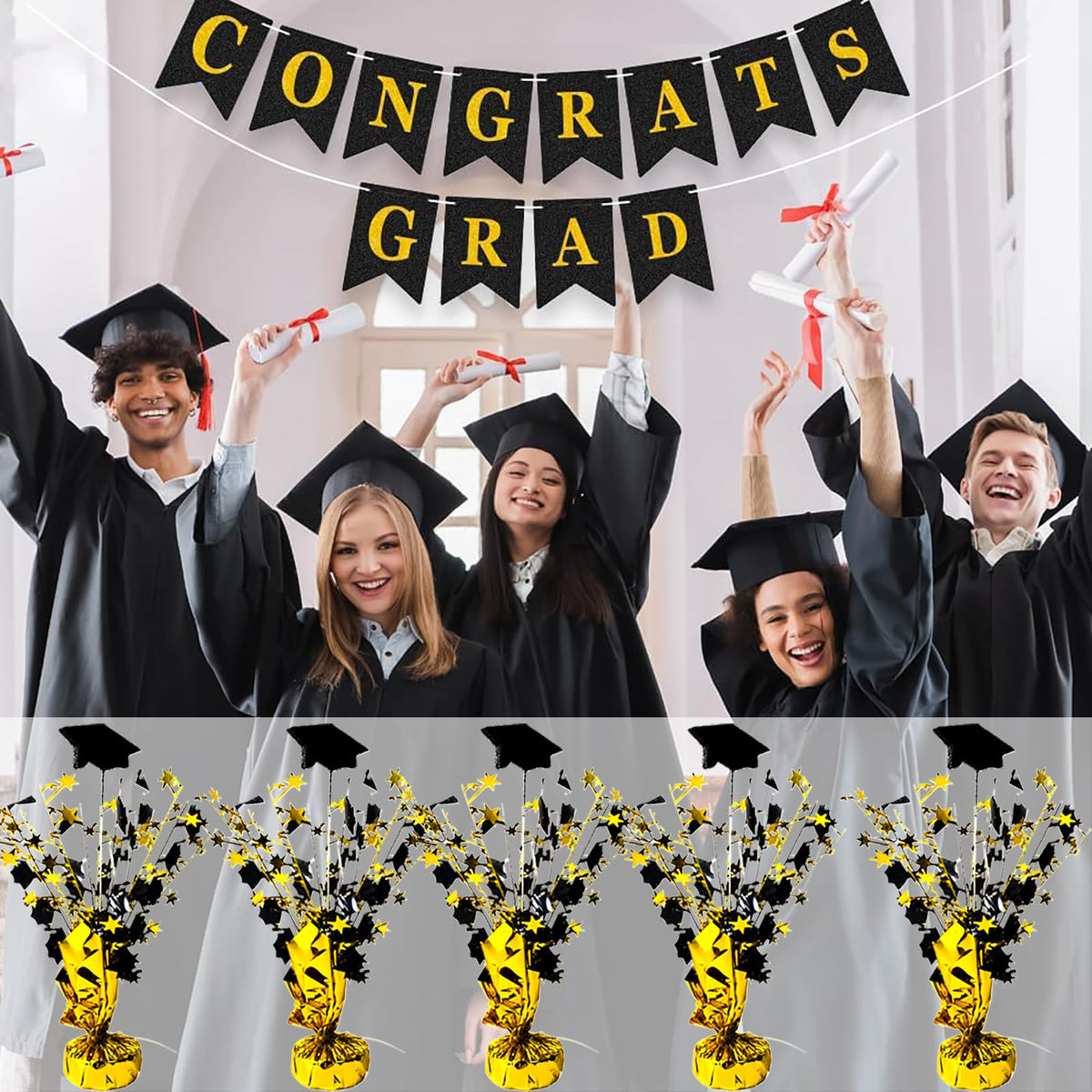 FUBININA graduation centerpiece ideas suitable for photos and favors.