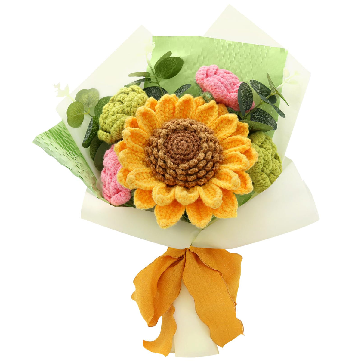 FUCAN crochet flowers finished bouquet makes a timeless gift centerpiece.