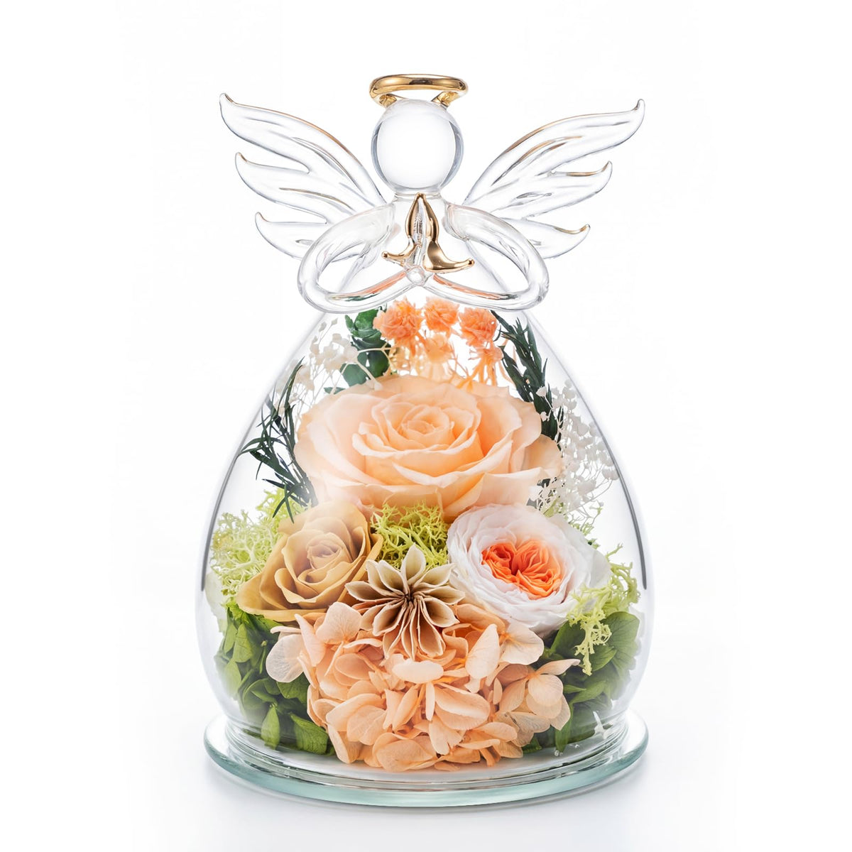 FUHITIM angel rose in dome gift—lasting keepsake for mom and family