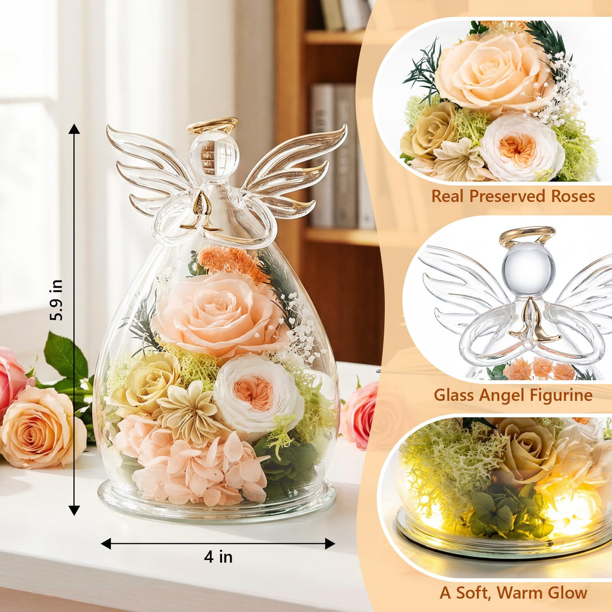 FUHITIM glass-angel-figurine—elegant centerpiece that adds calm to living spaces