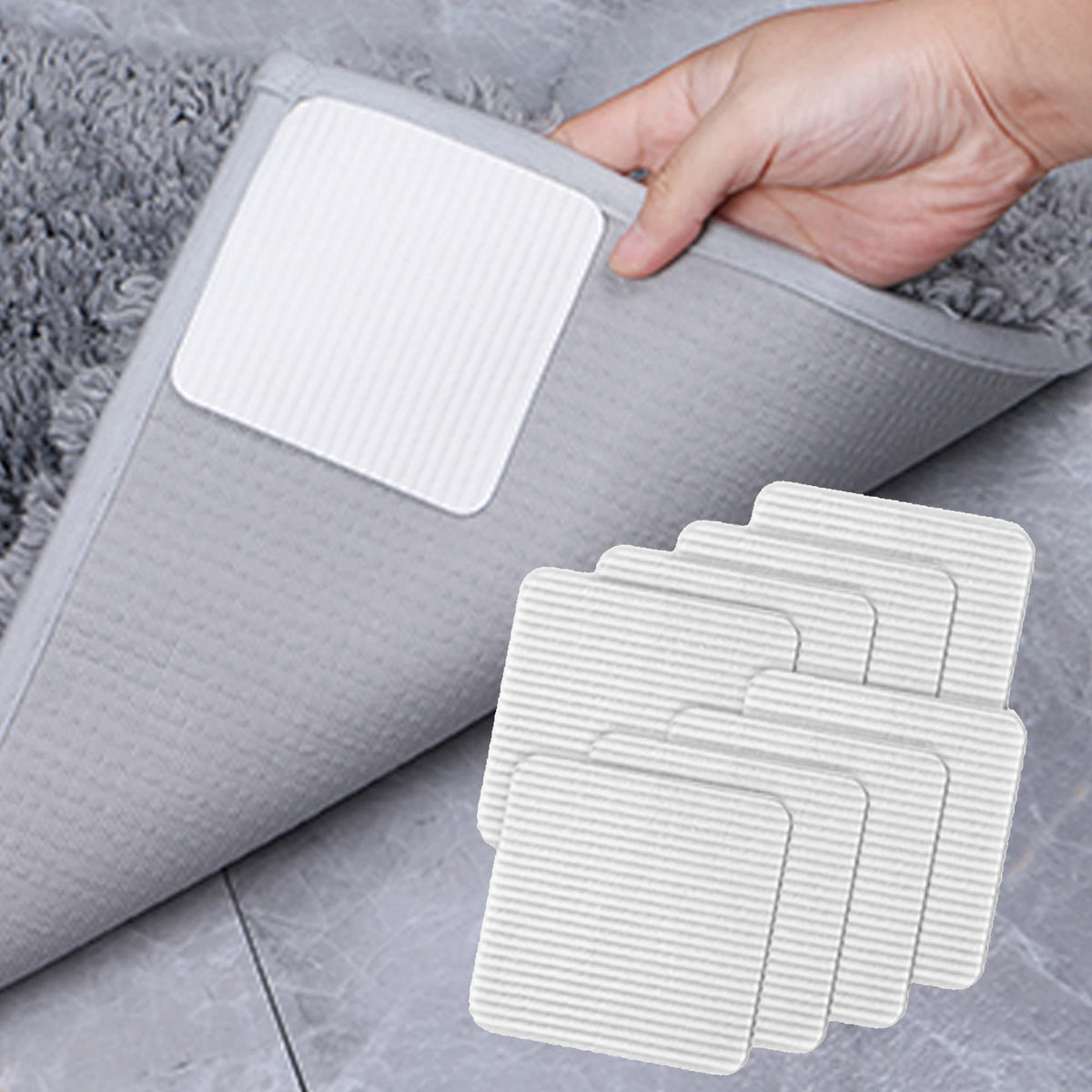 FuKuEn anti-slip carpet grips securely hold rugs on hardwood floors.