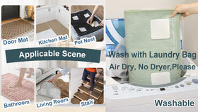 FuKuEn suitable for area rugs, baths, and kitchen runners in living spaces.
