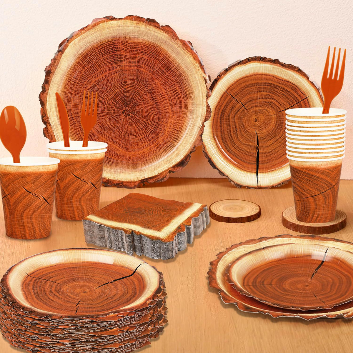 FULJOOY wood grain pattern closeup emphasizes authentic lumberjack aesthetic.