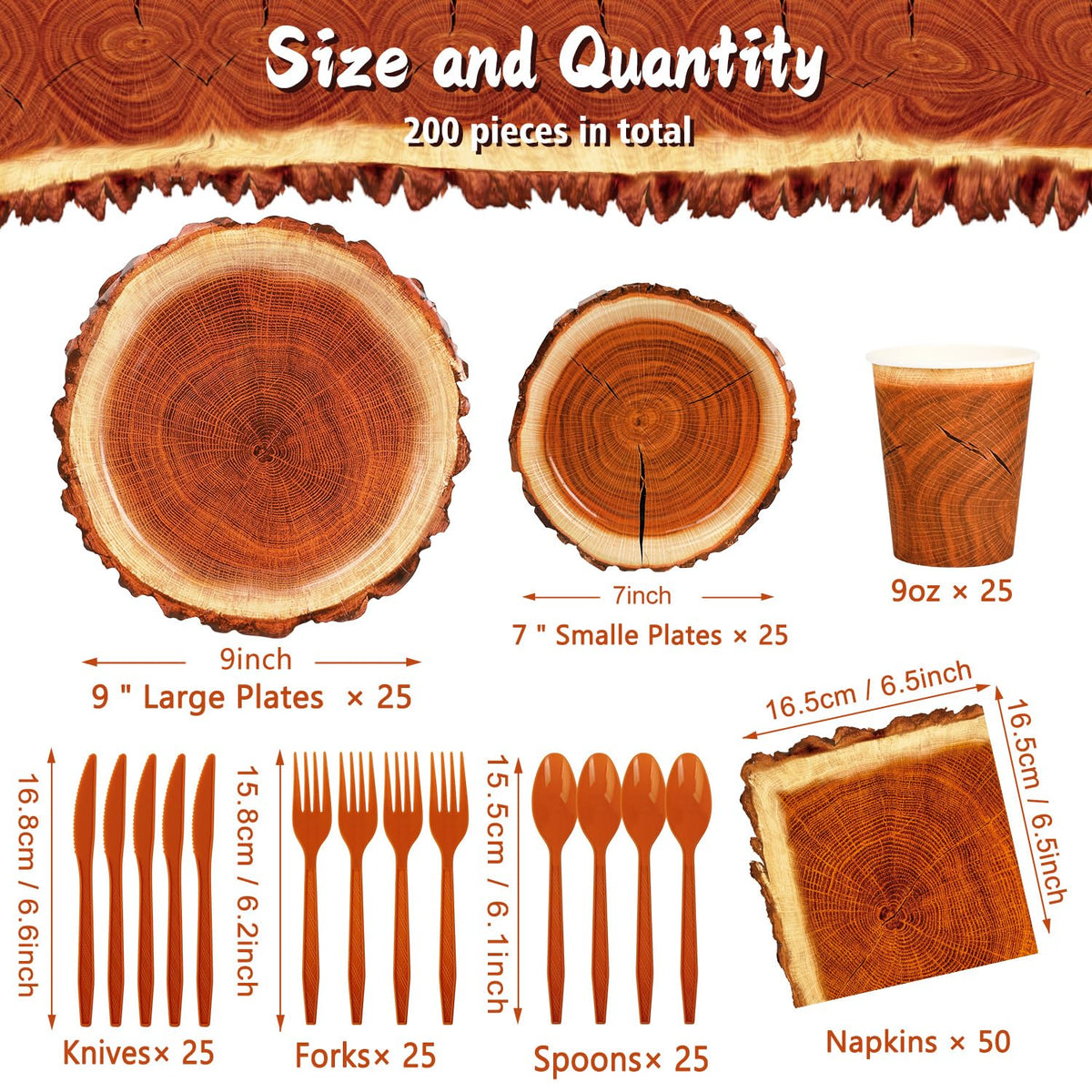 FULJOOY wood-slice plates 9inch display generous capacity for hearty servings.