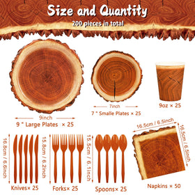 FULJOOY wood-slice plates 9inch display generous capacity for hearty servings.