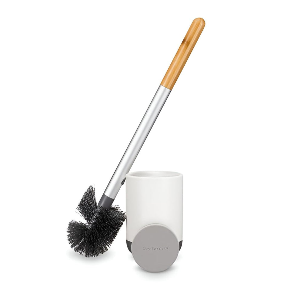 Full Circle Scrub Queen with mohawk bristles reaching under the rim for thorough cleaning.