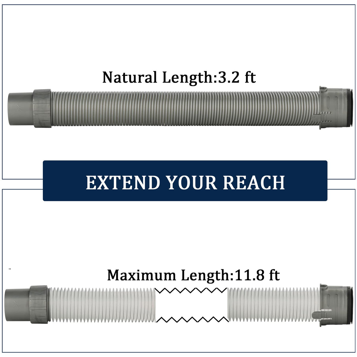 Fullclean hose features durable construction for long-lasting, flexible use.