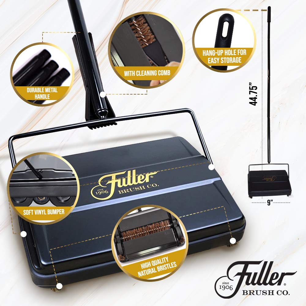 Fuller Brush 17052 side view; slim design fits under furniture.