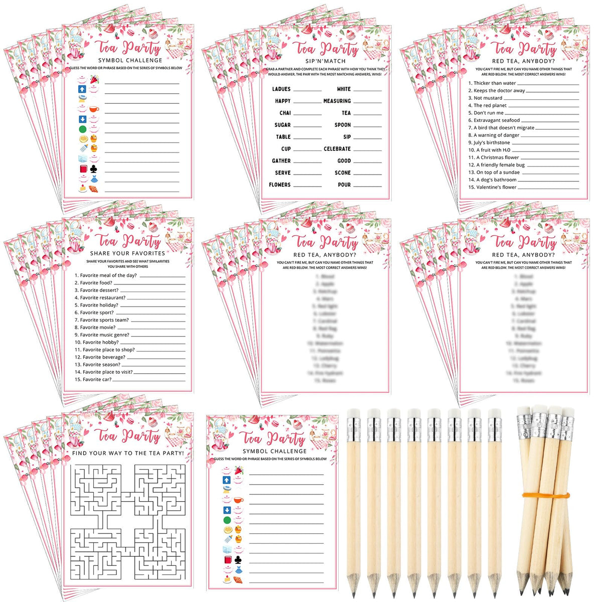 Fullhawl 202 pcs tea party games pack for engaging large gatherings.