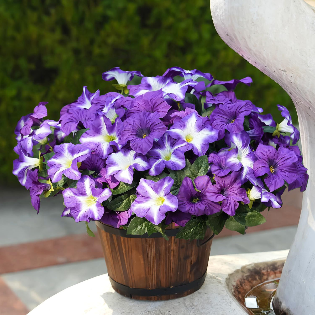 FULLMUSIC realistic artificial morning glories arranged as wreaths or centerpieces.