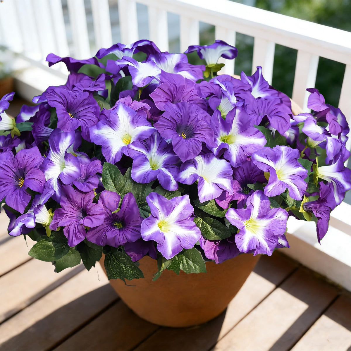 FULLMUSIC spring artificial morning glory flowers brighten outdoor porches with realistic blooms.