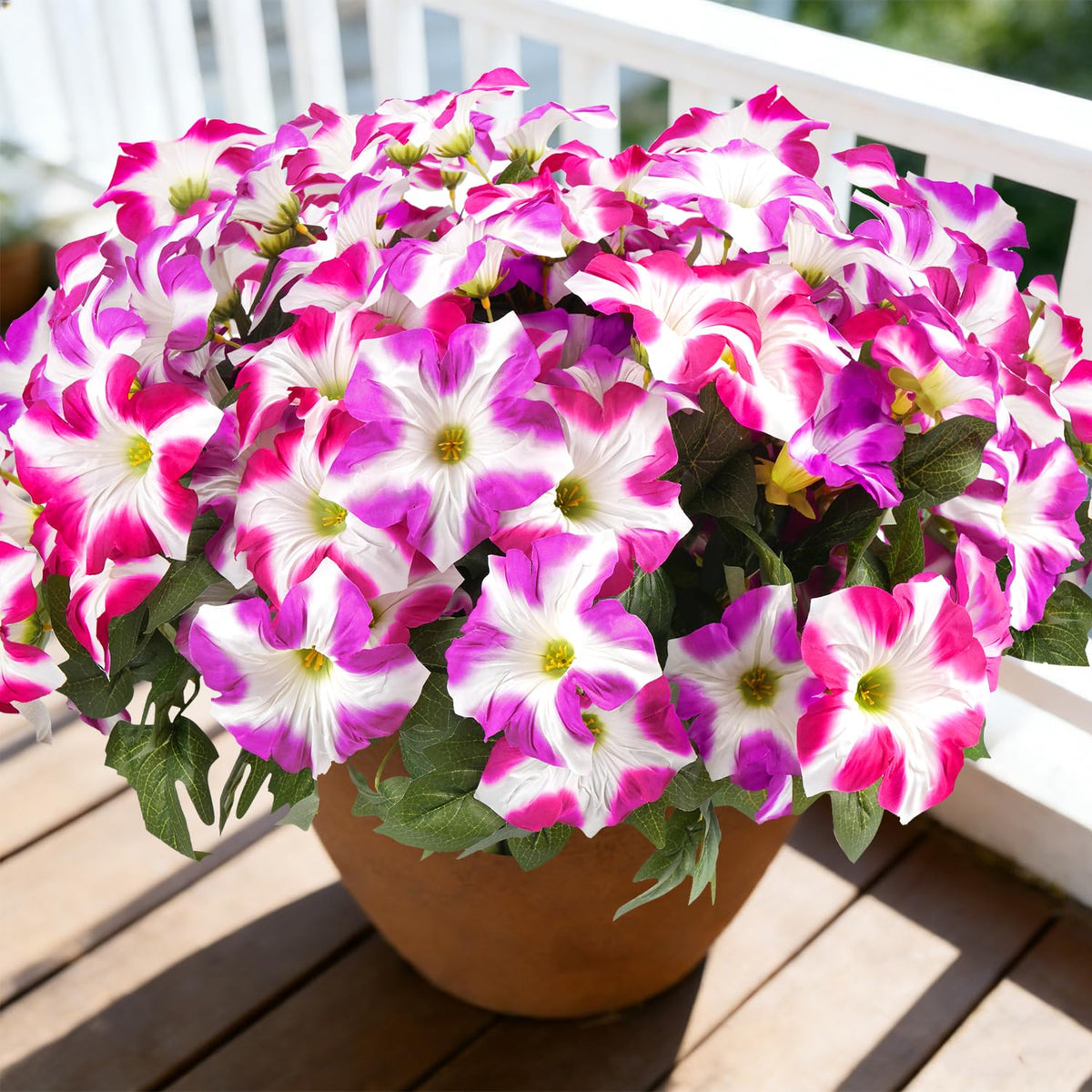 FULLMUSIC Spring artificial flowers outdoors brighten curb appeal with no watering