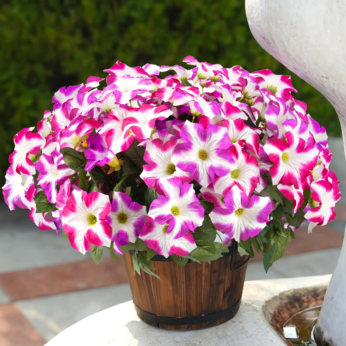FULLMUSIC UV-resistant artificial flowers front door stay vibrant in sunlight