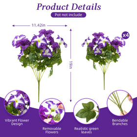 FULLMUSIC UV-resistant morning glory artificial flowers maintain color in sunlight.