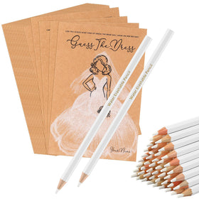 Fulmoon guess-the-dress card set for bridal showers, engaging guest activity