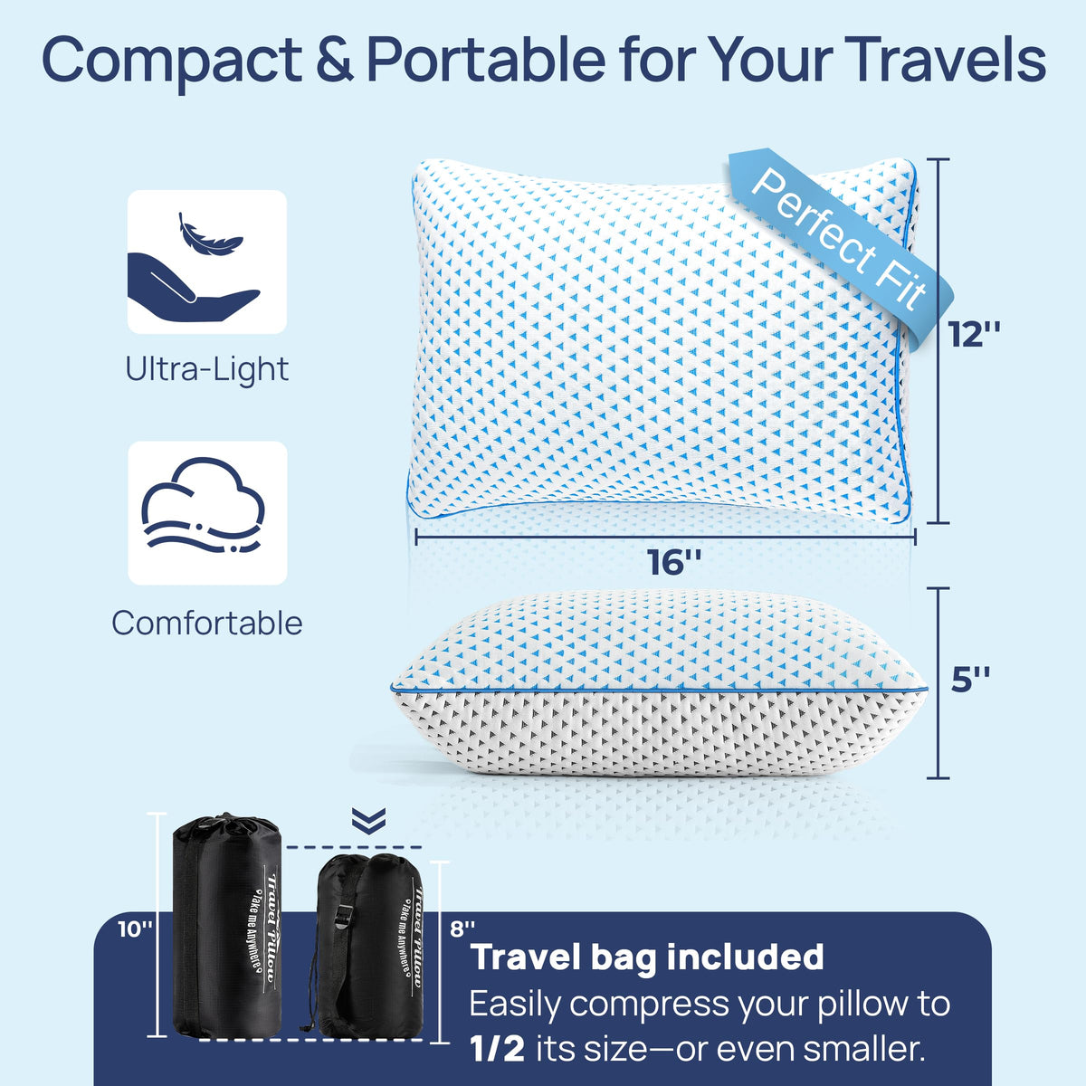 fulocean compressible camping pillow expands quickly for on-the-go use