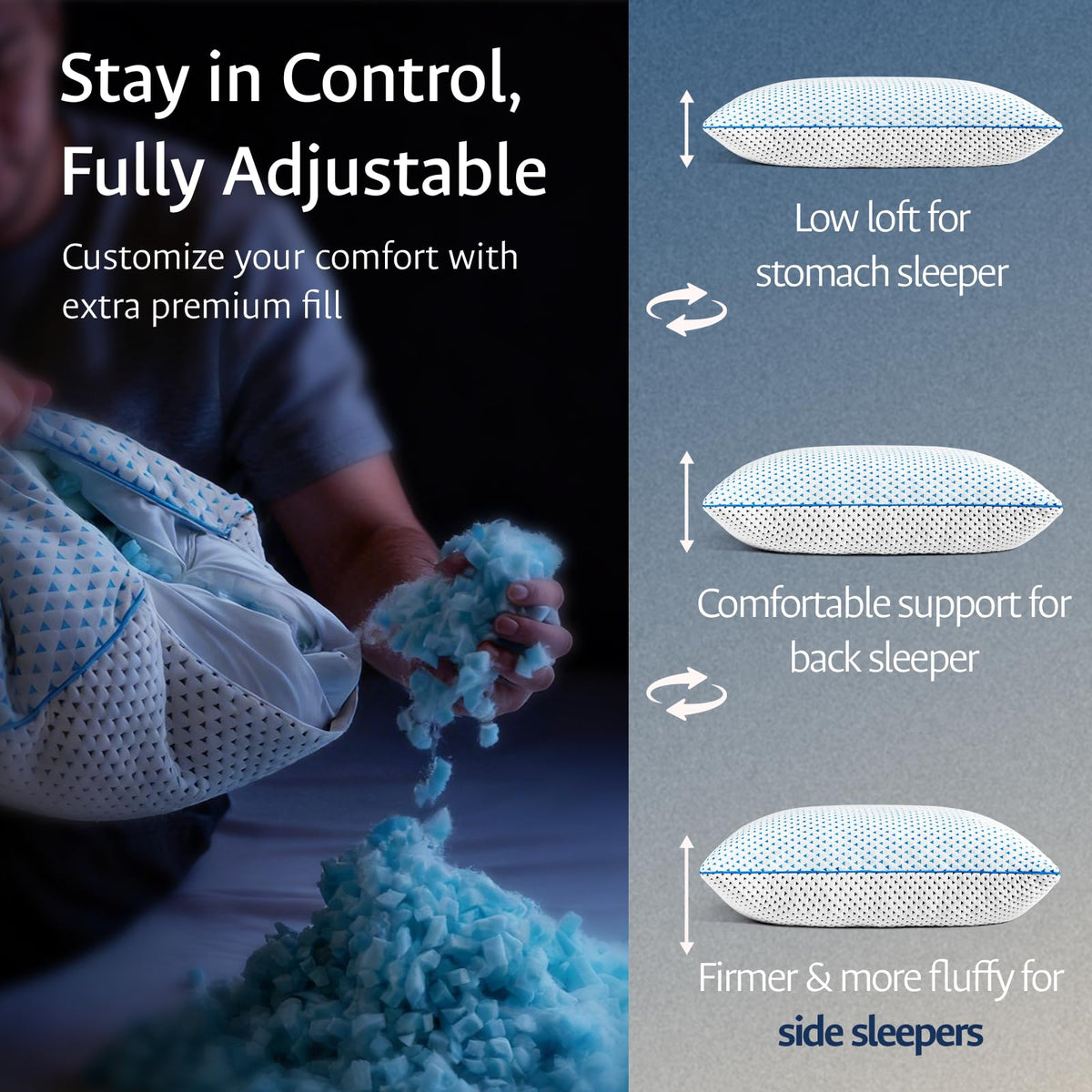 Fulocean dual-sided cooling pillow cover shows cooling fibers for refreshing touch.