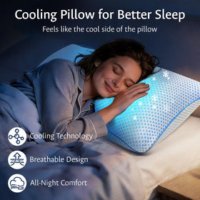Fulocean dual-sided pillowcase with cooling fibers and bamboo rayon for versatile comfort