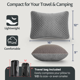 FulOcean memory-foam shredded pillow provides ergonomic neck support on flights.