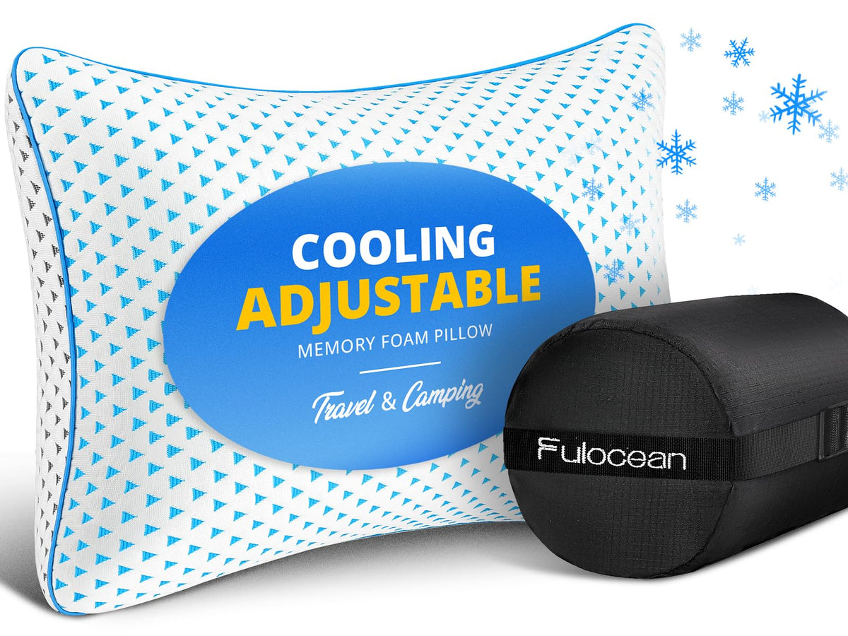 fulocean small cooling memory foam travel pillow offers compact comfort for flights