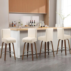 Fuloon stretch bar stool slipcover in beige offers flexible fit for tall counters.