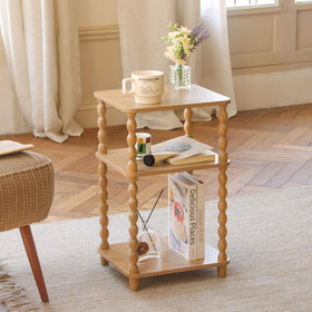 Fultyle end table 3-tier shelves for organized storage