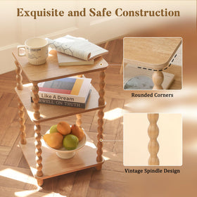 Fultyle end table beside bed keeps essentials within reach