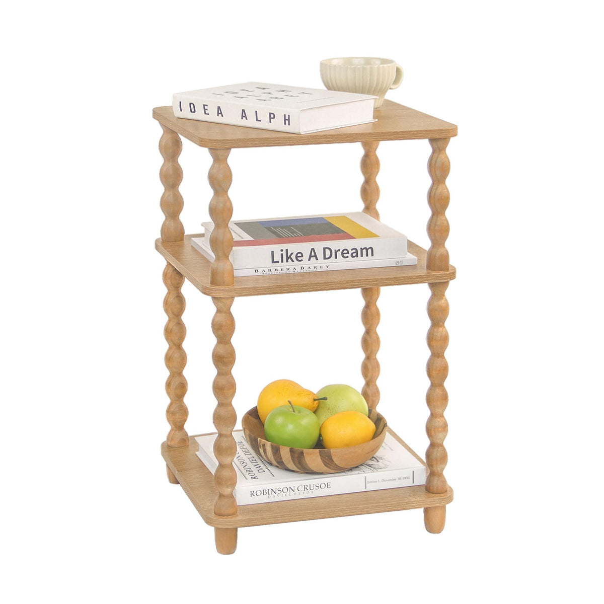 Fultyle end table with Rustic Walnut top for drinks and décor