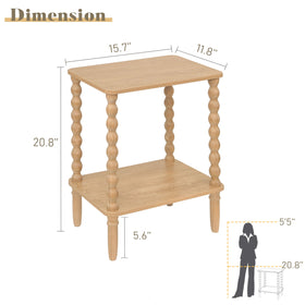Fultyle rustic spindle legs add retro charm and stability.
