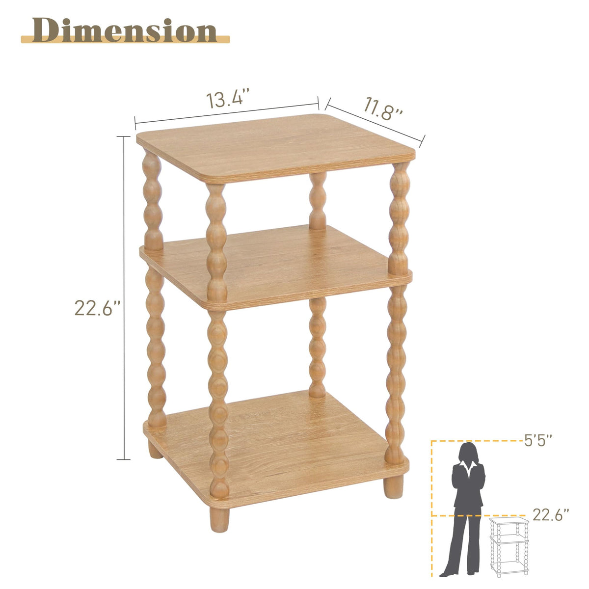 Fultyle end table with spindle legs adds vintage charm