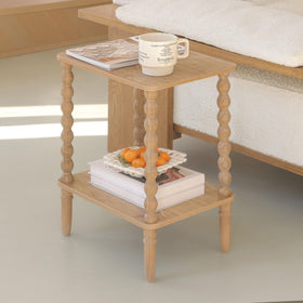 Fultyle end table two-tier shelf maximizes storage without clutter.