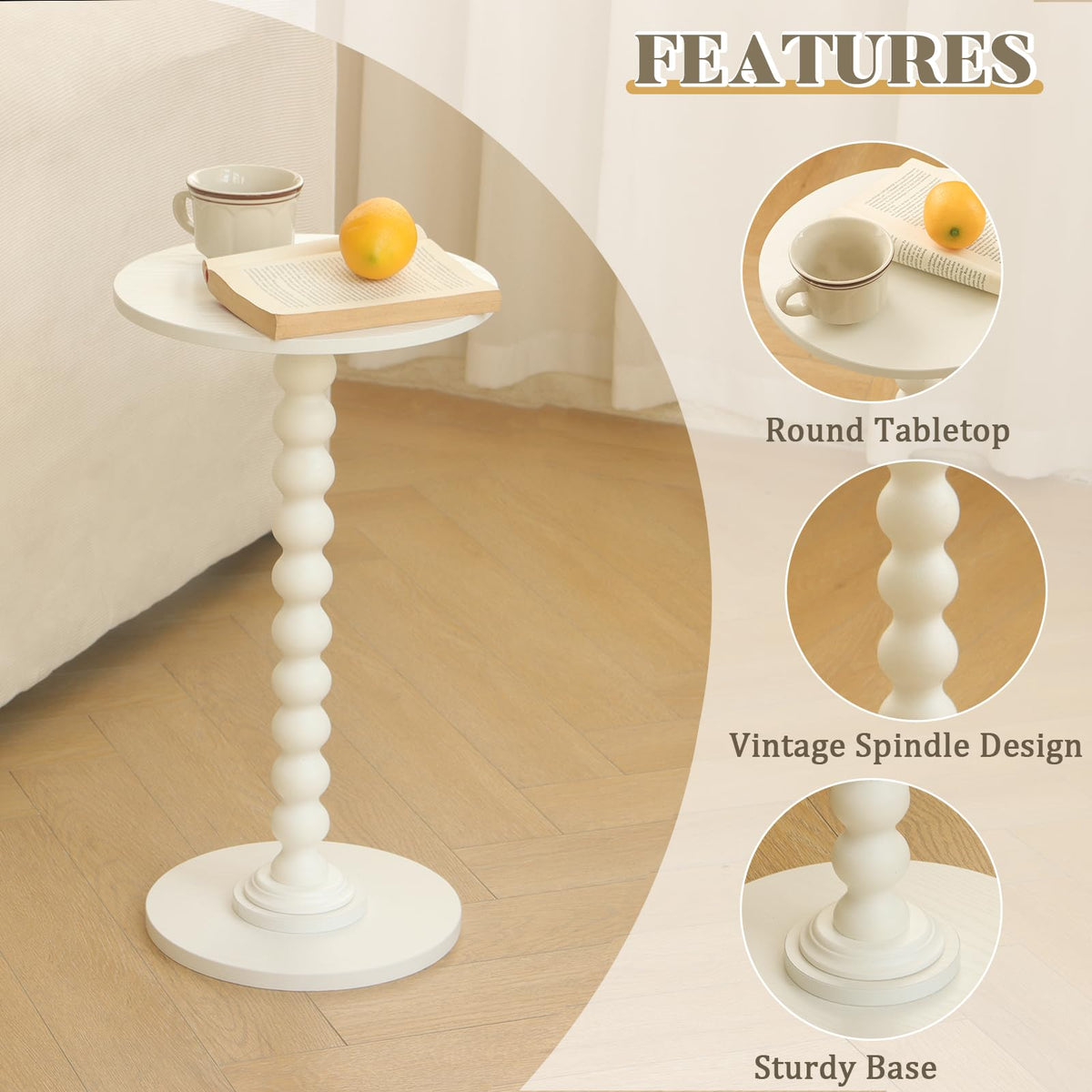 Fultyle compact design fits small spaces as a nightstand or end table.