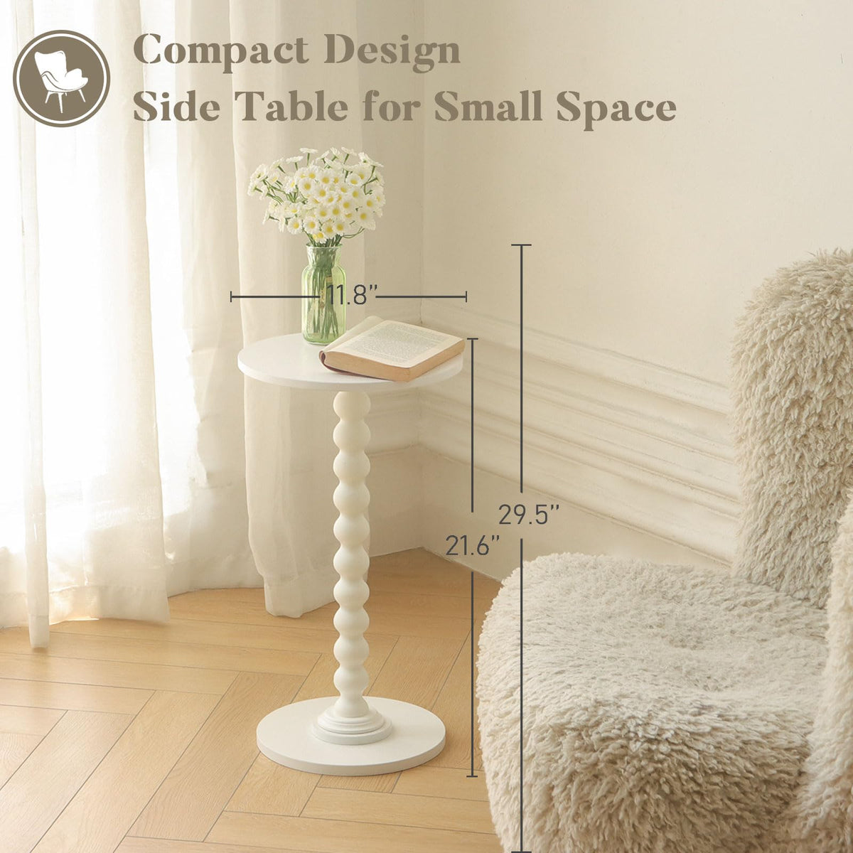 Fultyle round table with water-resistant coating protects against spills.