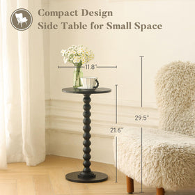 Fultyle round table highlights solid wood leg with a ball connector for elegance.