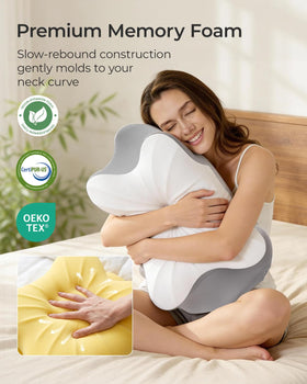 fumacos Ear-nest design reduces ear pressure for side sleeping.